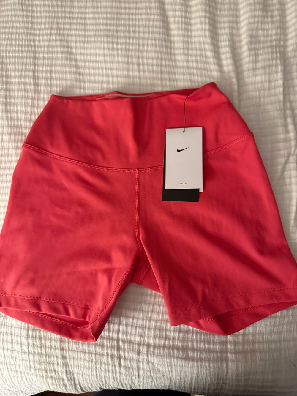 Nike Women’s Bright Coral High-Rise Athletic Bike Shorts